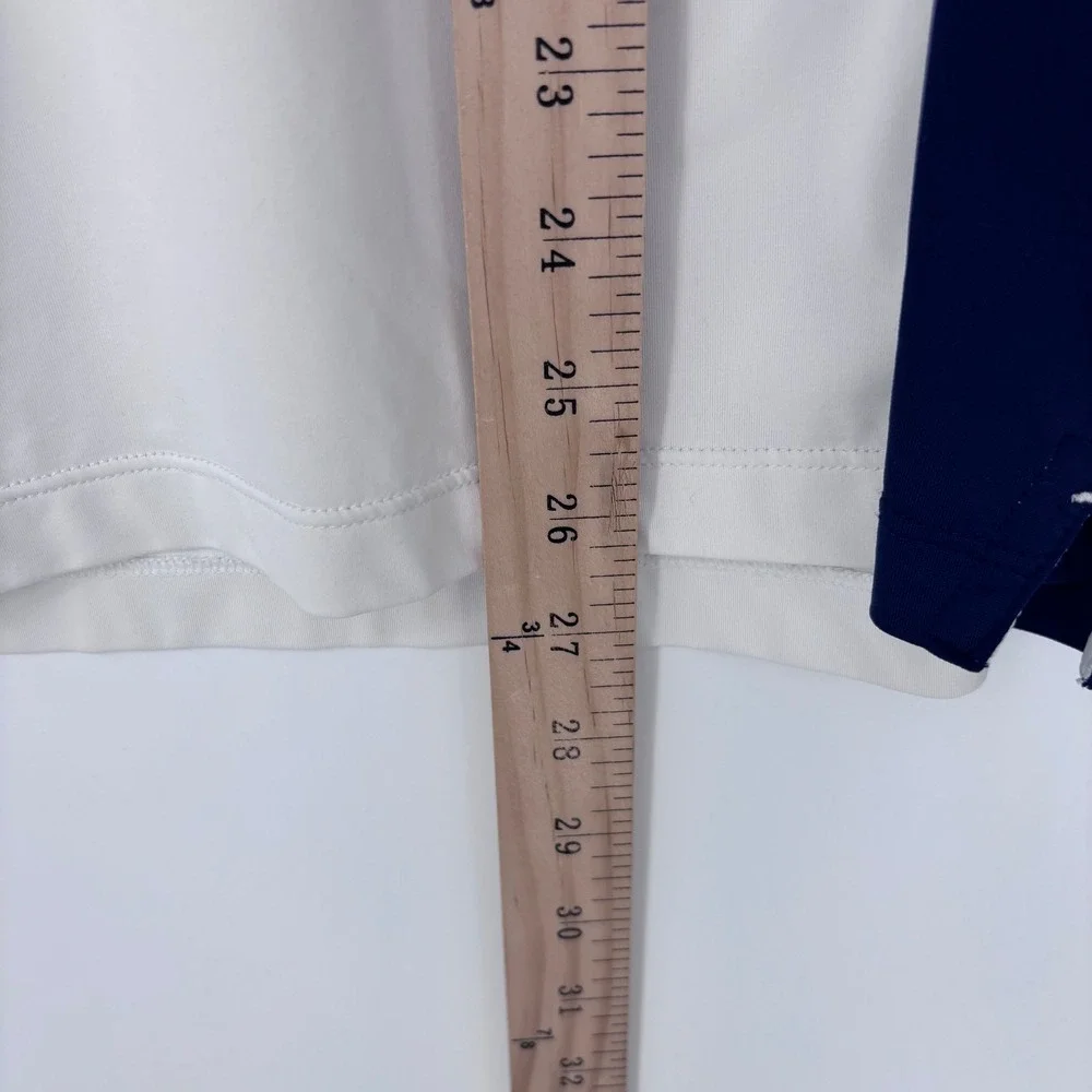 Peter Millar Congressional Golf 1/4 Zip Pullover Top Womens L White Navy Pink